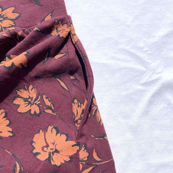 Pact Saylor Mini Skirt Womens Small Brushed Floral Raisin Purple Organic - Picture 4 of 6